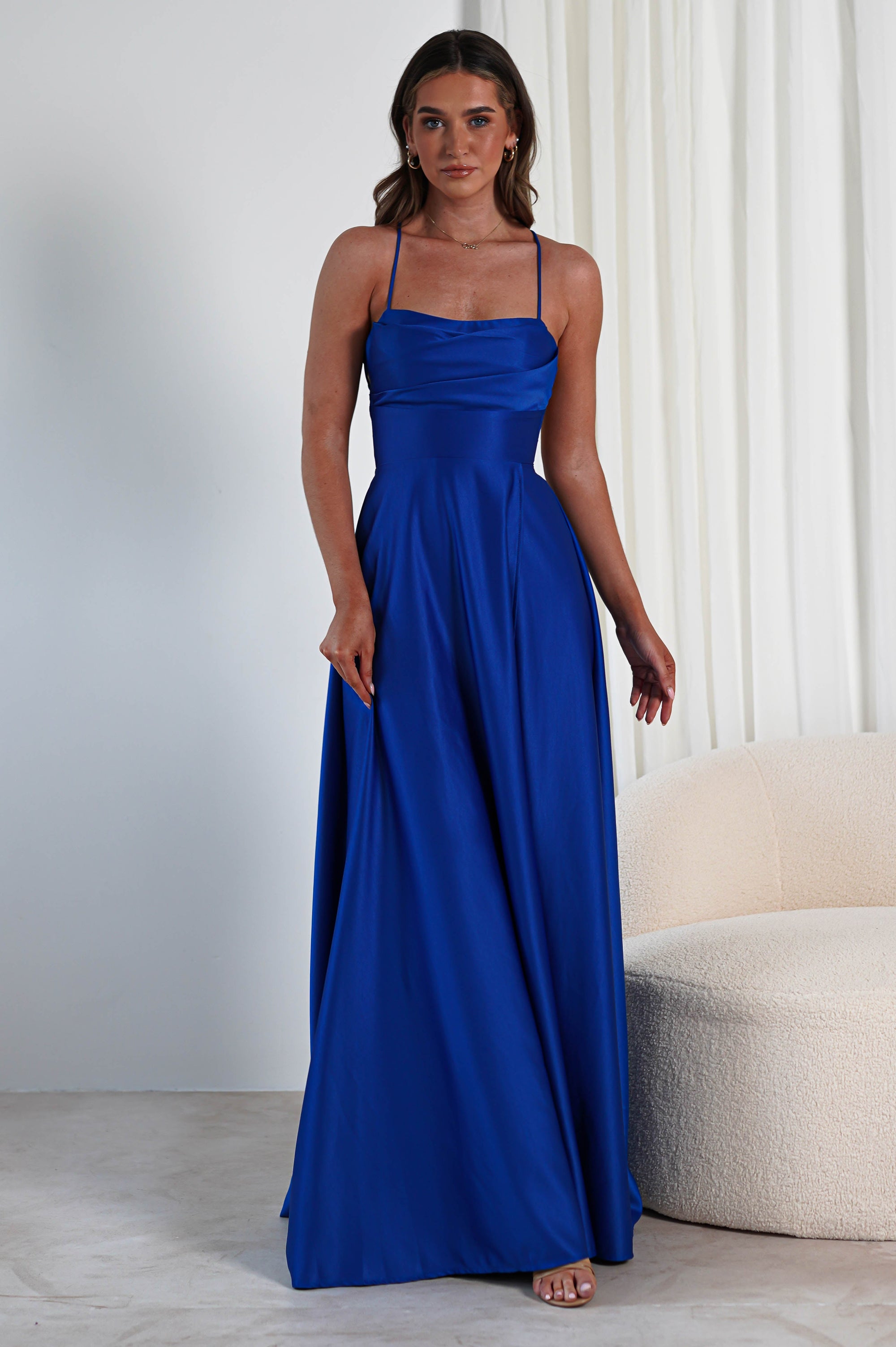 Shantal Satin Gown | Royal Blue | Oh Hello Clothing | XS (6)