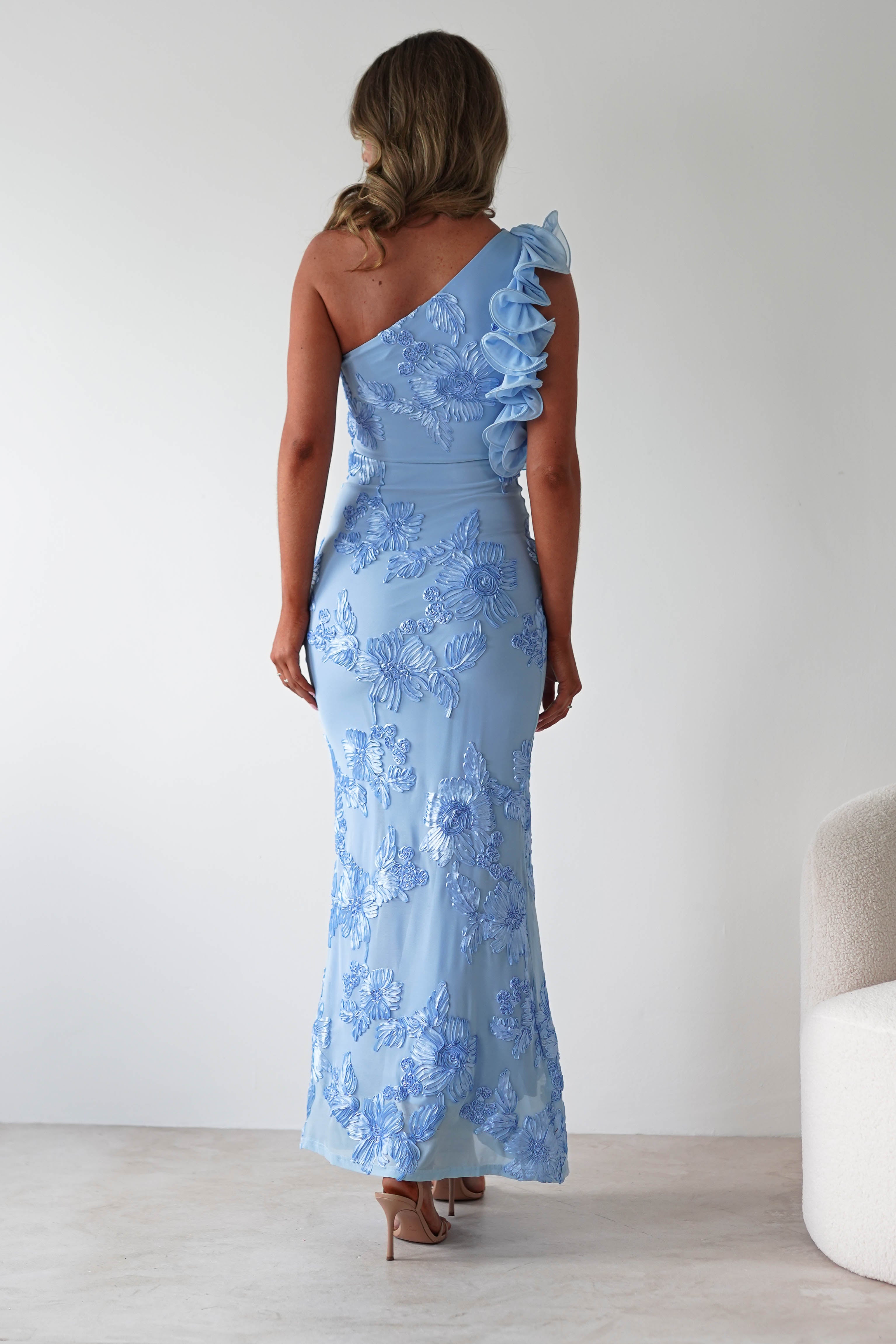 Siren Bodycon Maxi Dress | Blue Textured