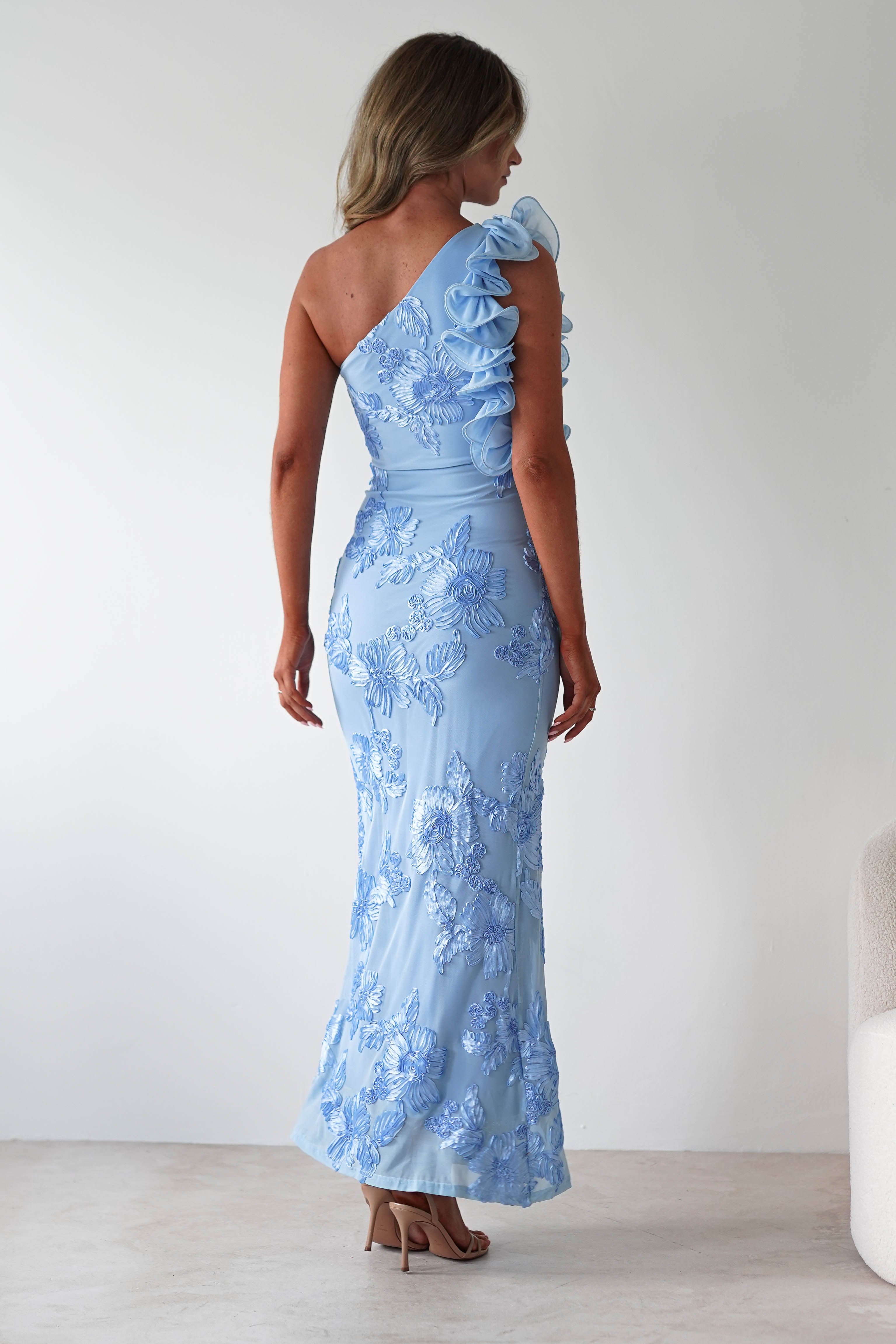 Siren Bodycon Maxi Dress | Blue Textured