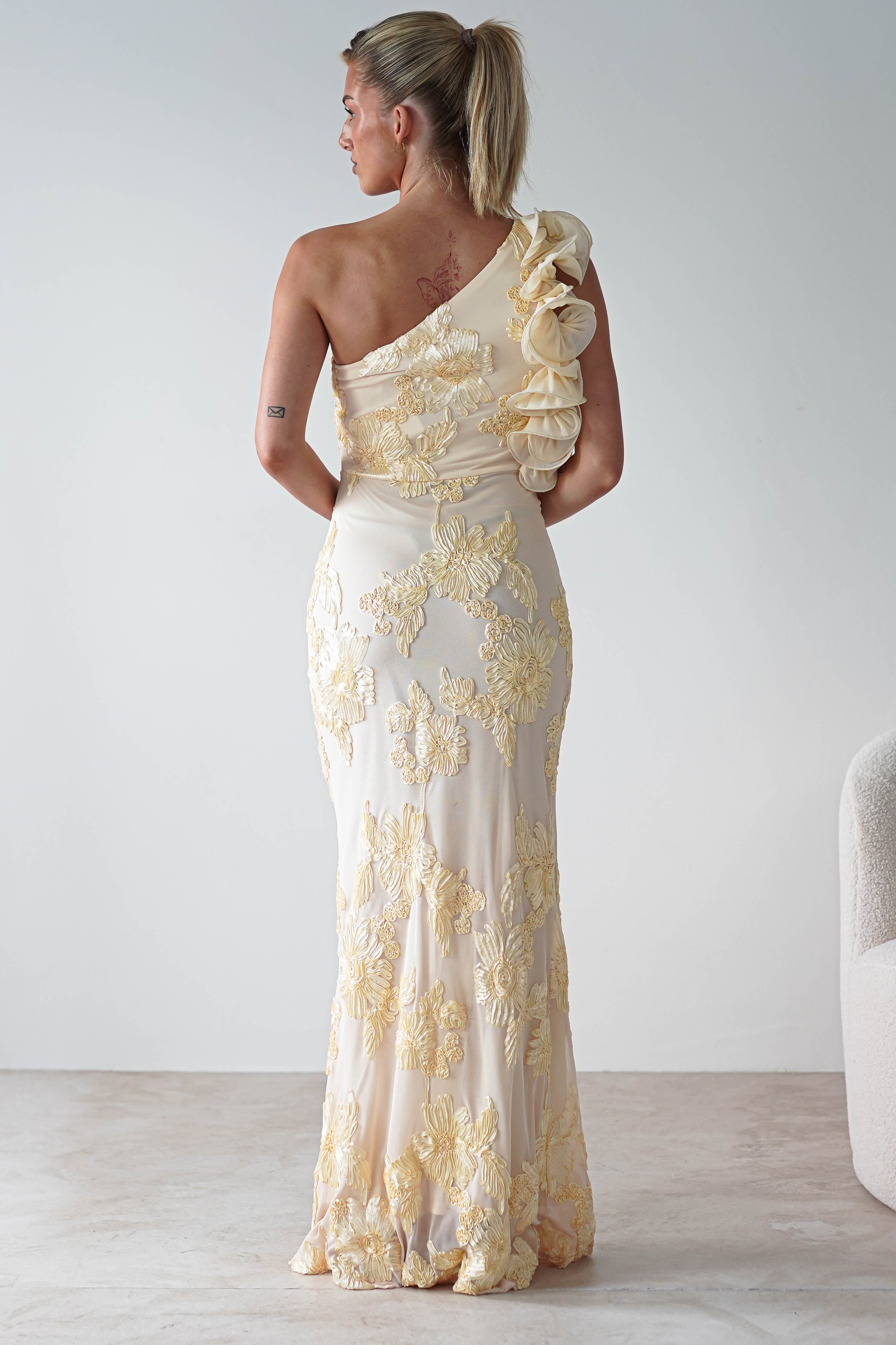 Siren Bodycon Maxi Dress | Yellow Maxi Dress