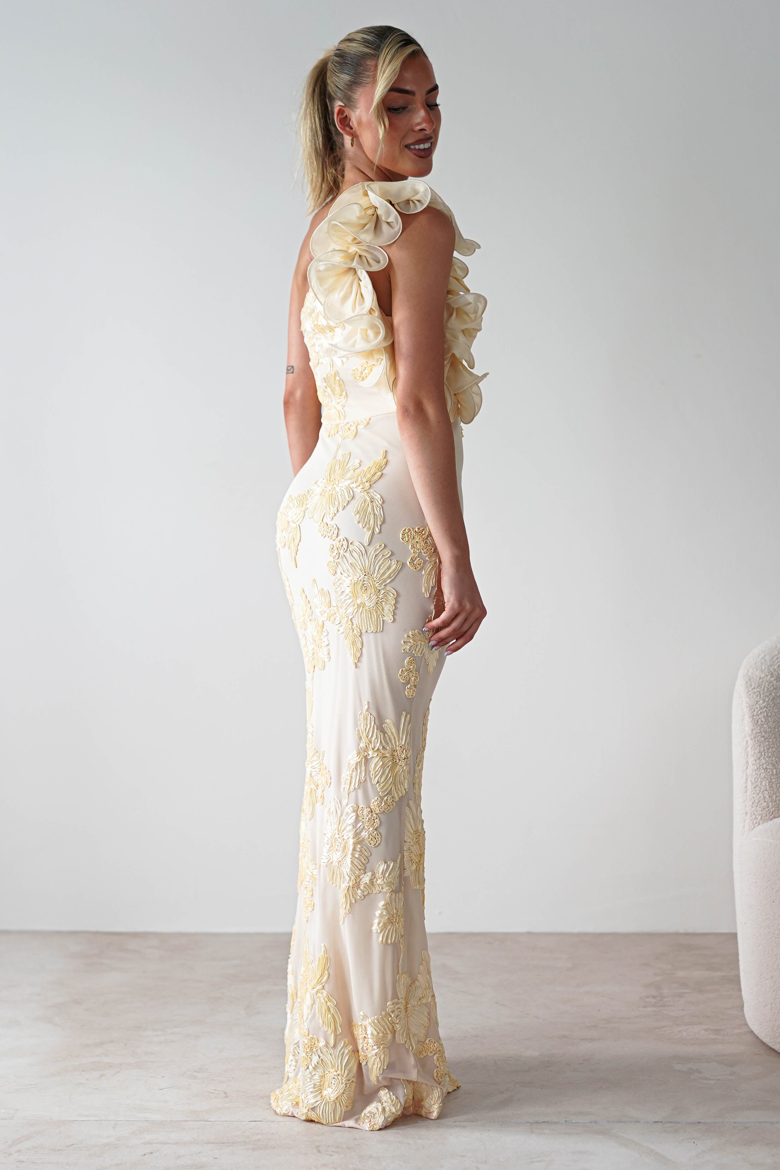 Siren Bodycon Maxi Dress | Yellow Maxi Dress