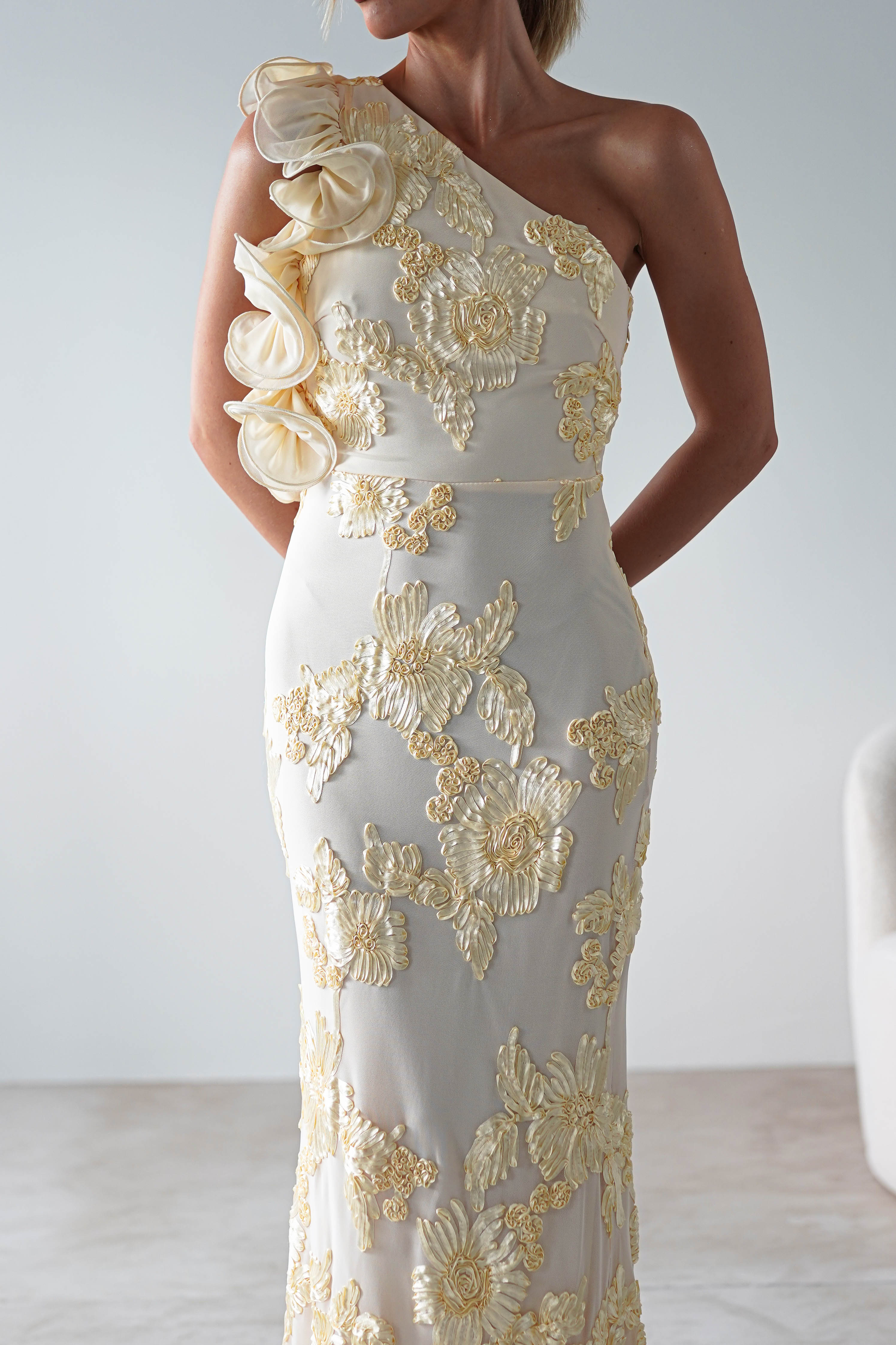 Siren Bodycon Maxi Dress | Yellow Maxi Dress