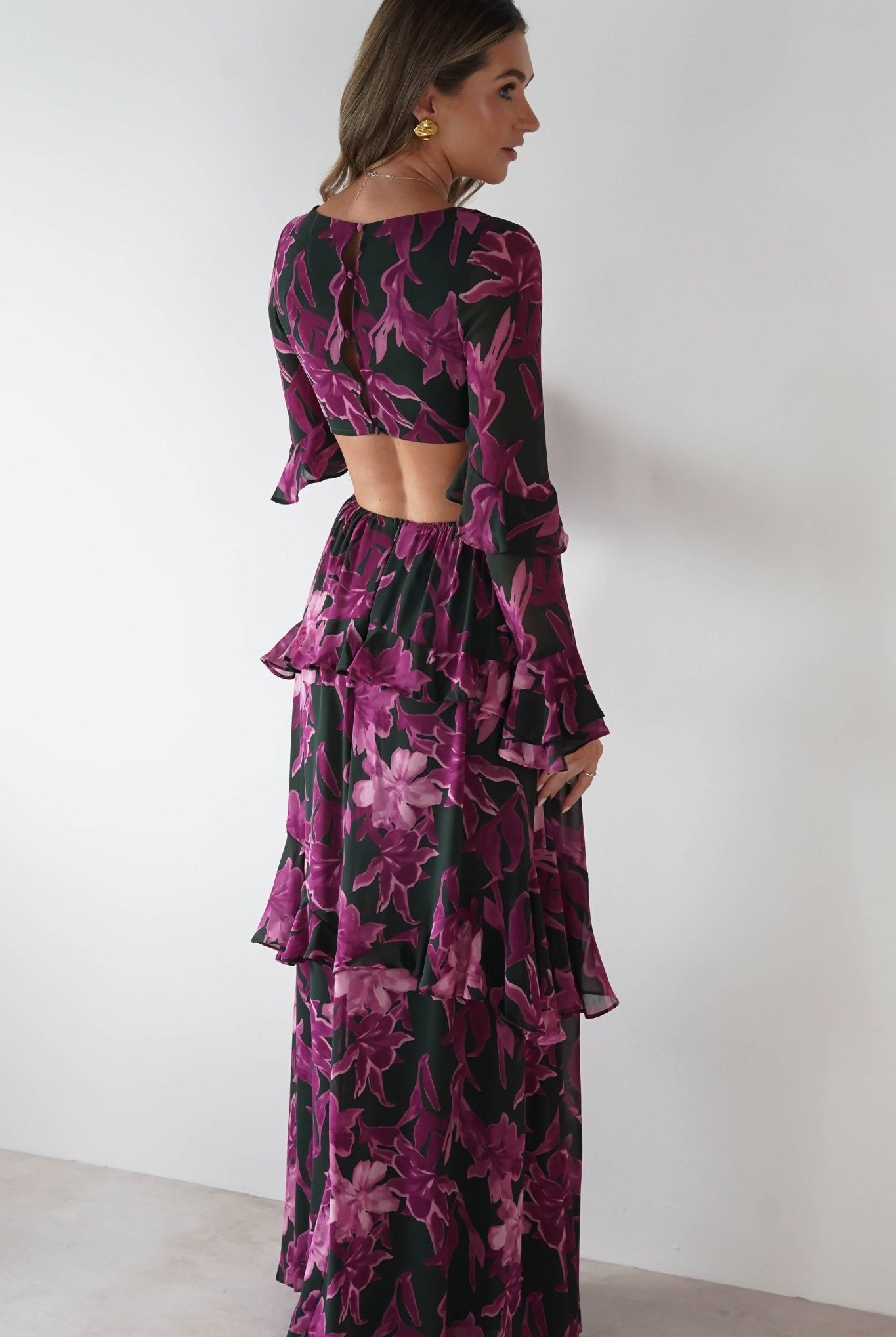 Souline Long Sleeve Maxi Dress | Olive/Plum | Oh Hello Clothing | S (8)