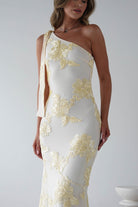 Thelma Floral Textured Maxi Dress | Light Yellow | Oh Hello Clothing | S (8)