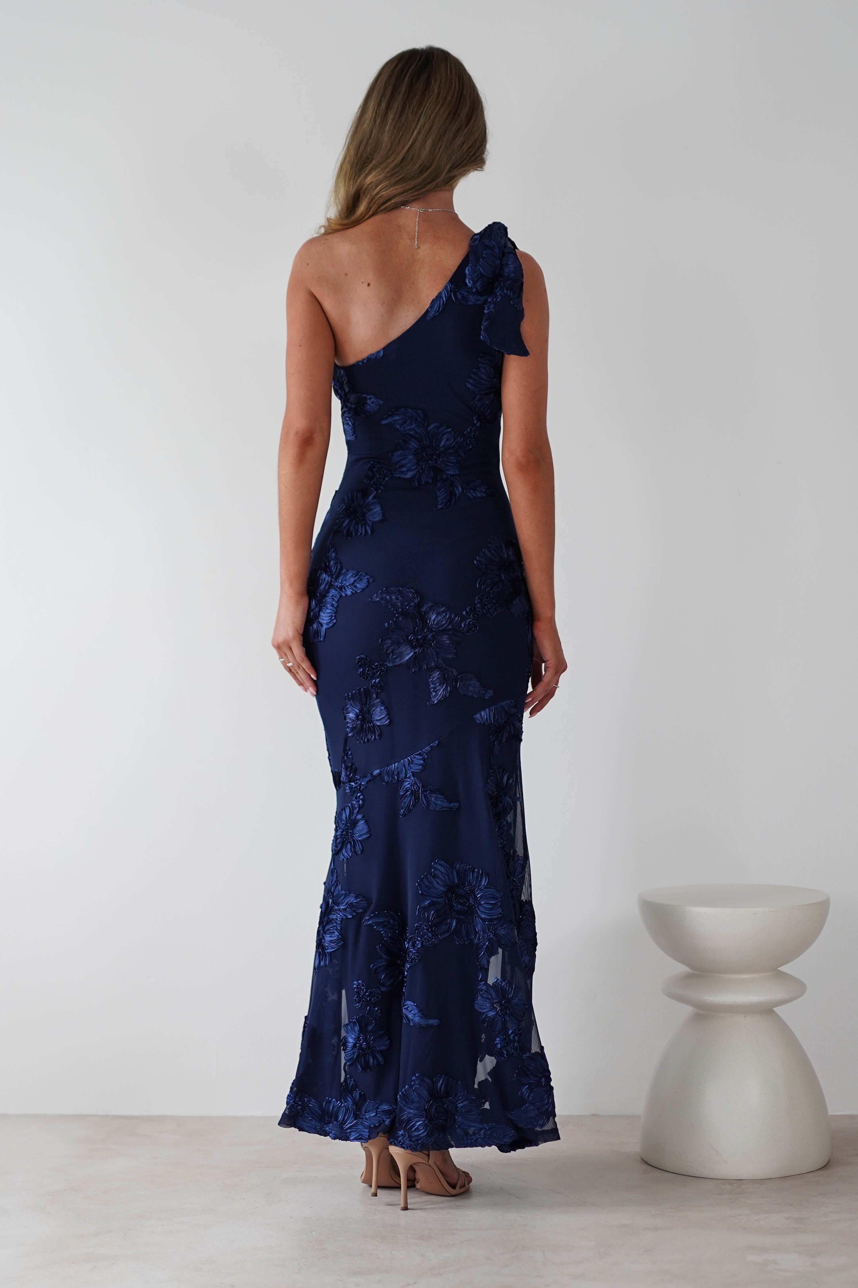 Thelma Floral Textured Maxi Dress | Navy | Oh Hello Clothing | S (8)
