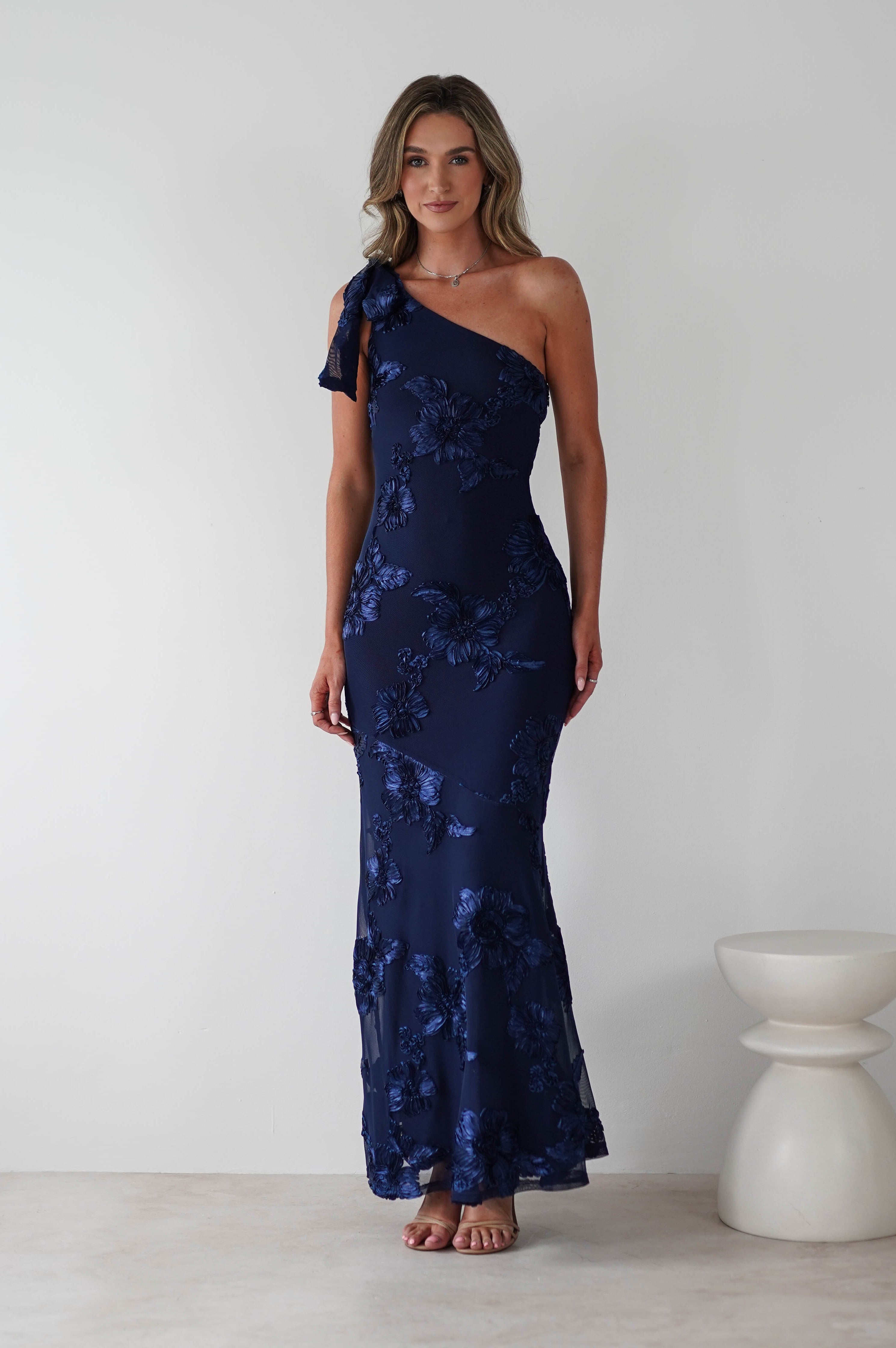 Thelma Floral Textured Maxi Dress | Navy | Oh Hello Clothing | S (8)