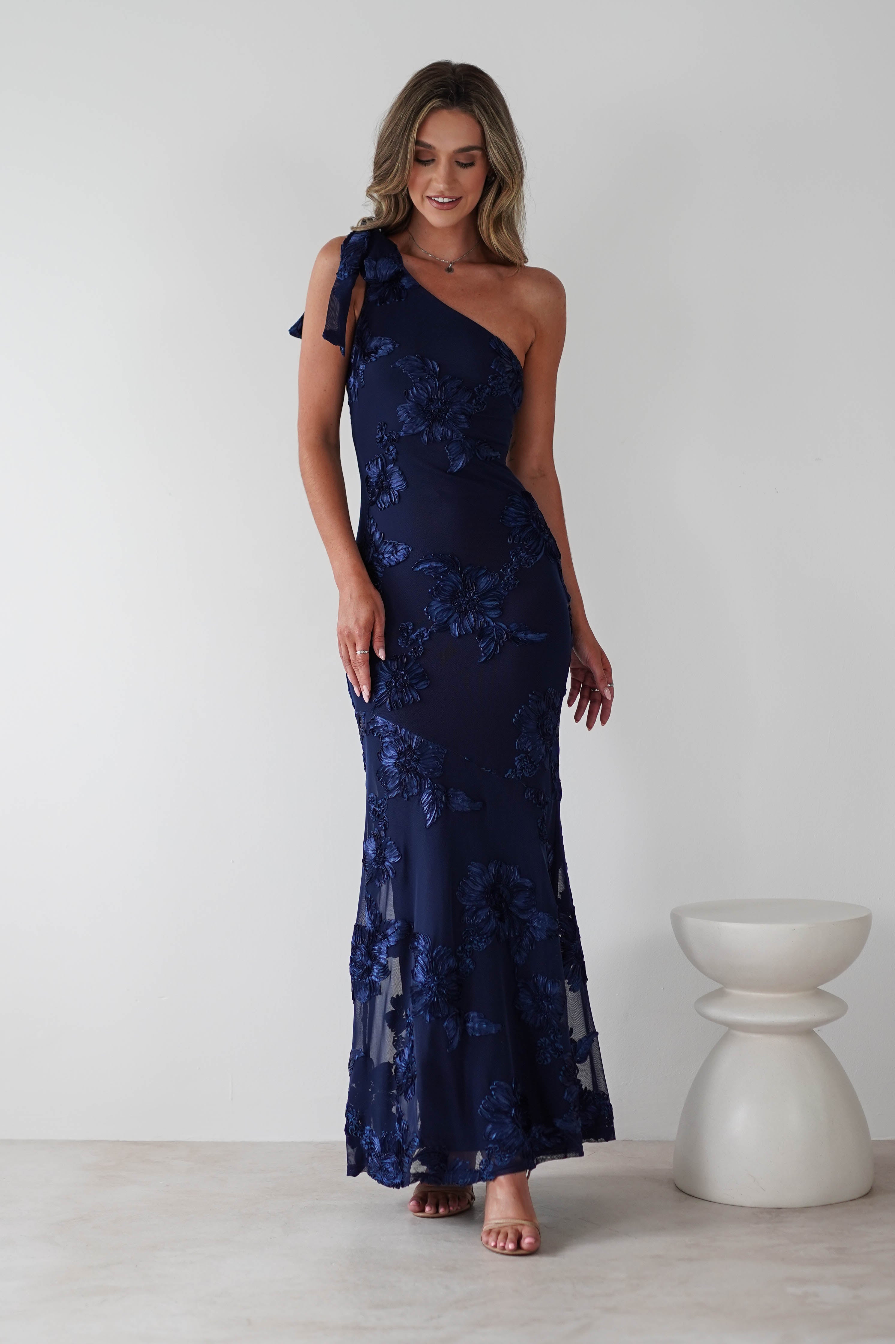 Thelma Floral Textured Maxi Dress | Navy | Oh Hello Clothing | S (8)