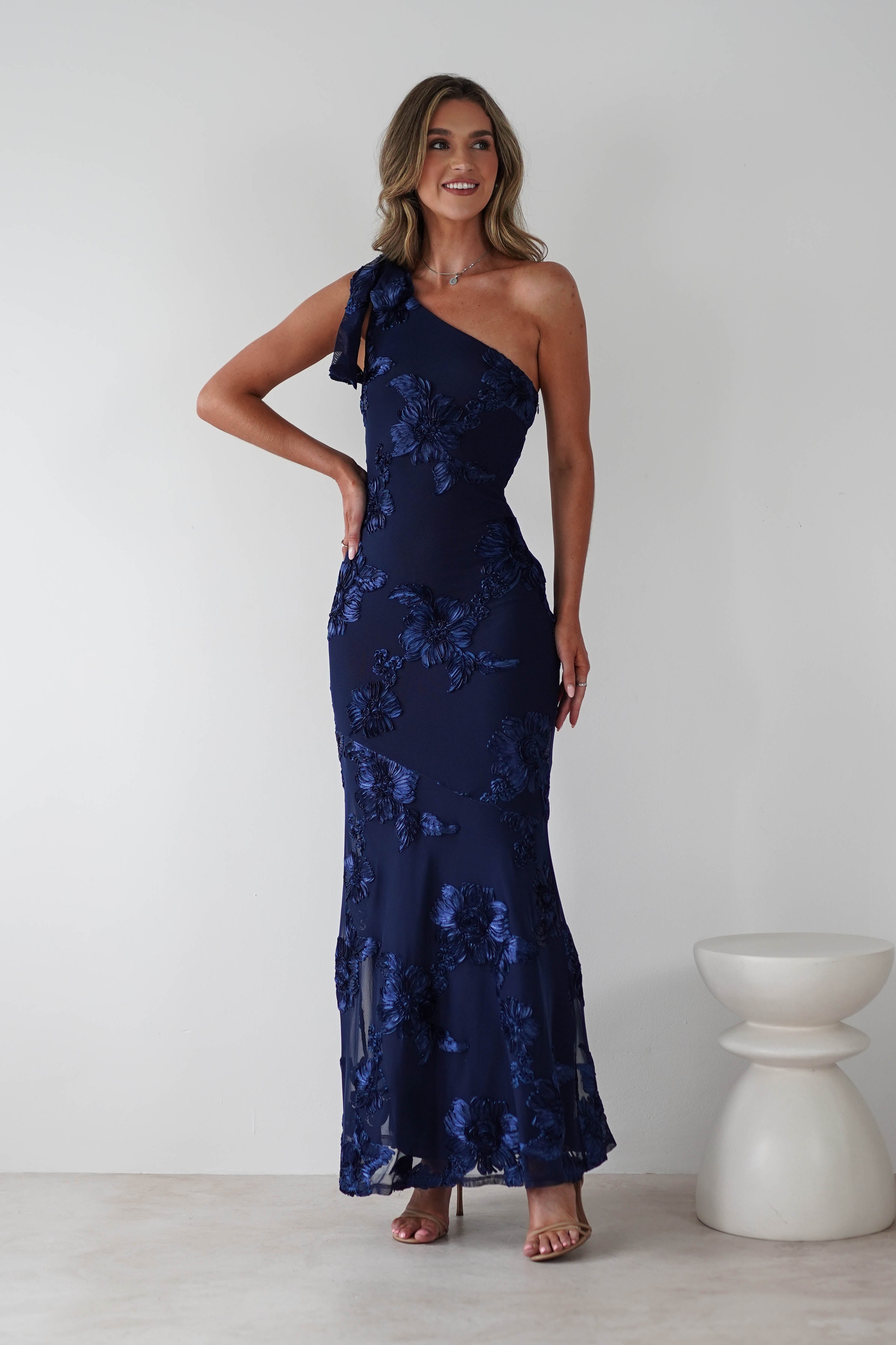 Thelma Floral Textured Maxi Dress | Navy | Oh Hello Clothing | S (8)