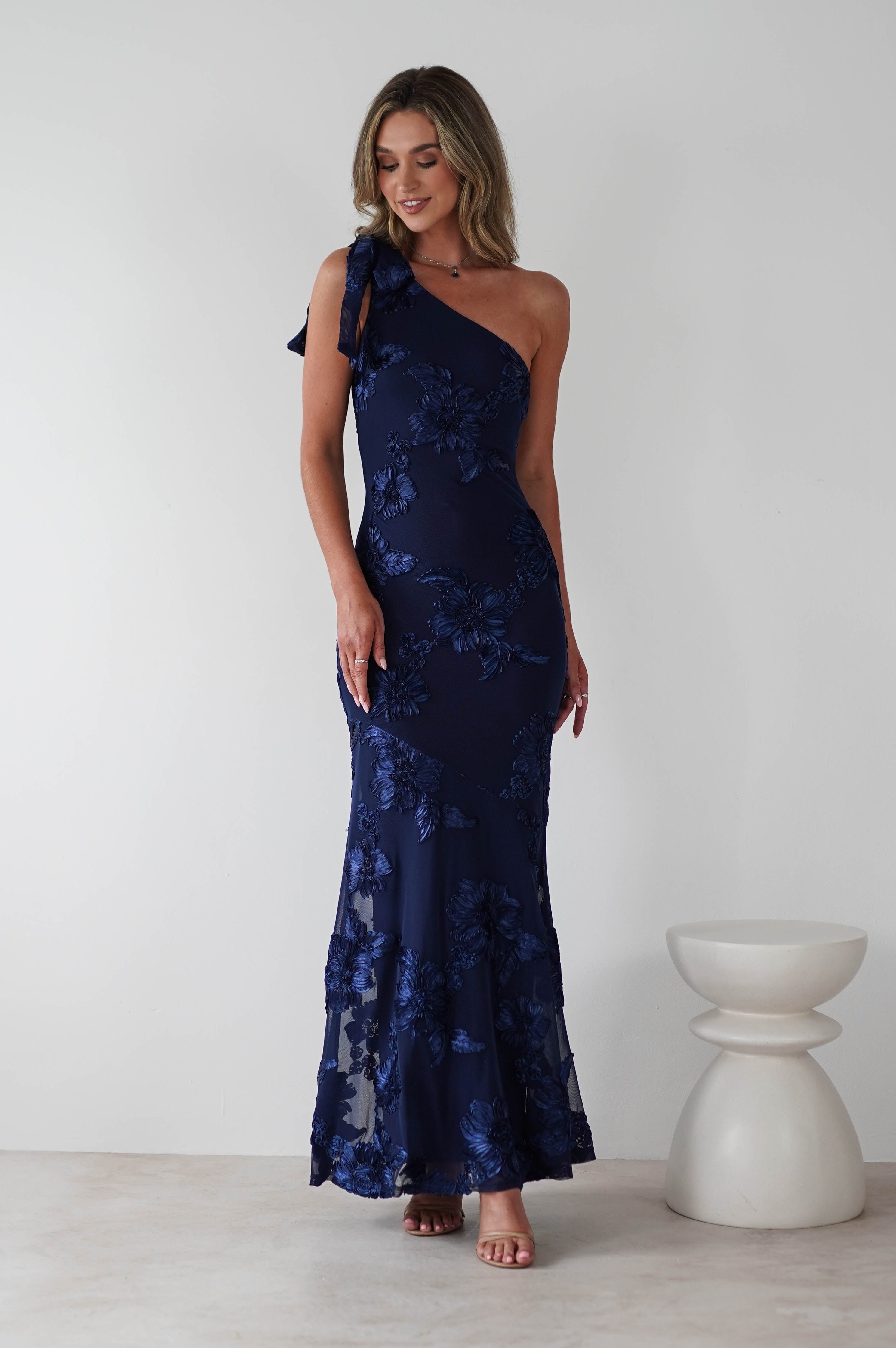 Thelma Floral Textured Maxi Dress | Navy | Oh Hello Clothing | S (8)