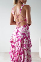 Varana Floral Ruffle Maxi Dress | Pink | Oh Hello Clothing | XS (6)