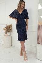 Alvara Sequin Midi Dress | Navy | Oh Hello Clothing | XS (6)