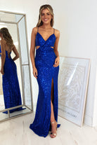 Apollo Bodycon Sequin Gown | Royal Blue | Oh Hello Clothing | XS (6)