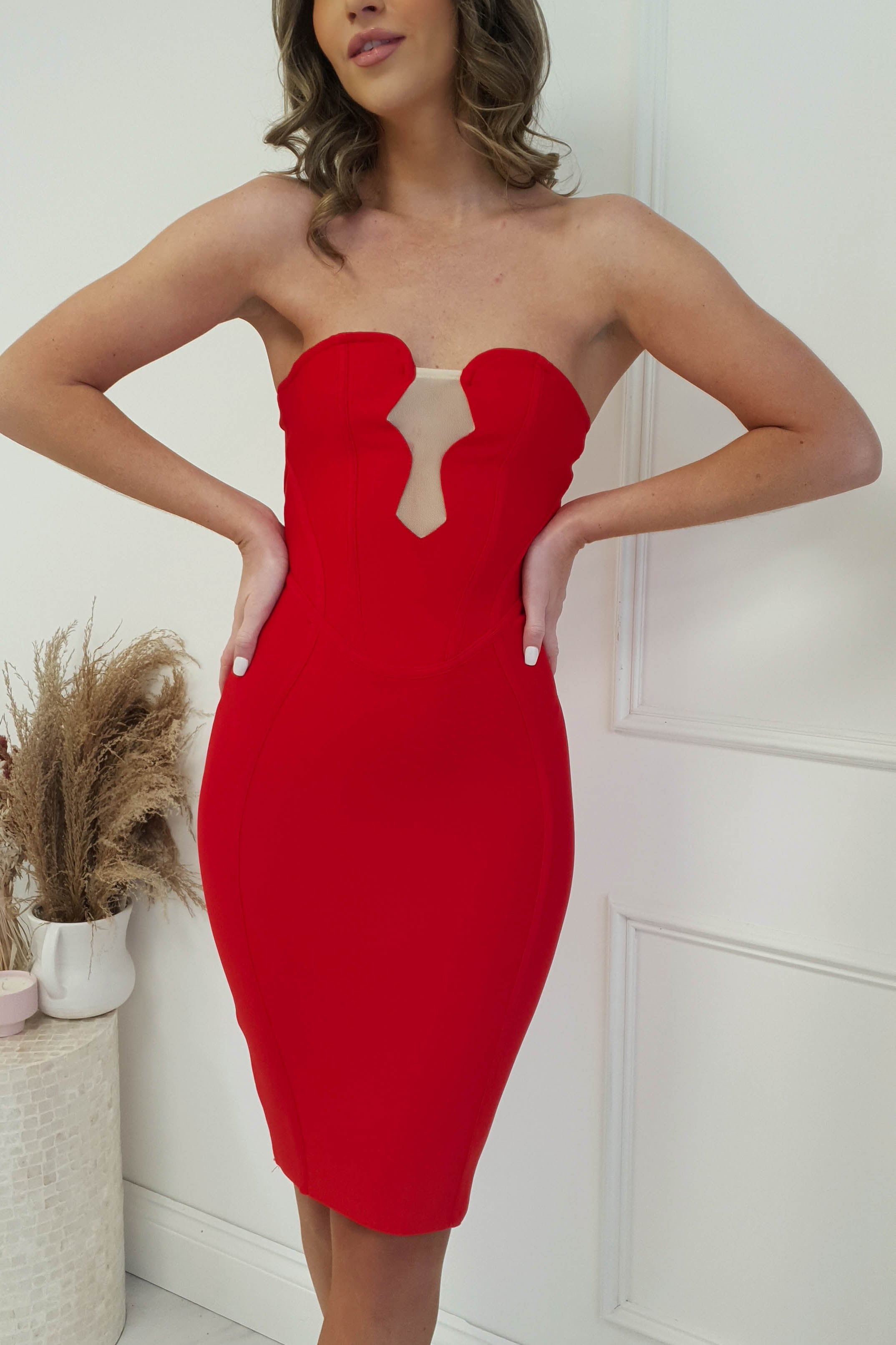 Radio City Bandage Dress | Red