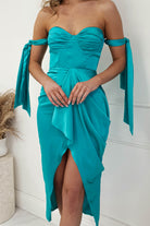 Avianna Satin Midi Dress | Aqua | Oh Hello Clothing | XS (6)