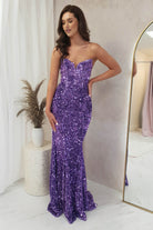 Katri Sequin Strapless Gown | Lavendar | Oh Hello Clothing | XS (6)