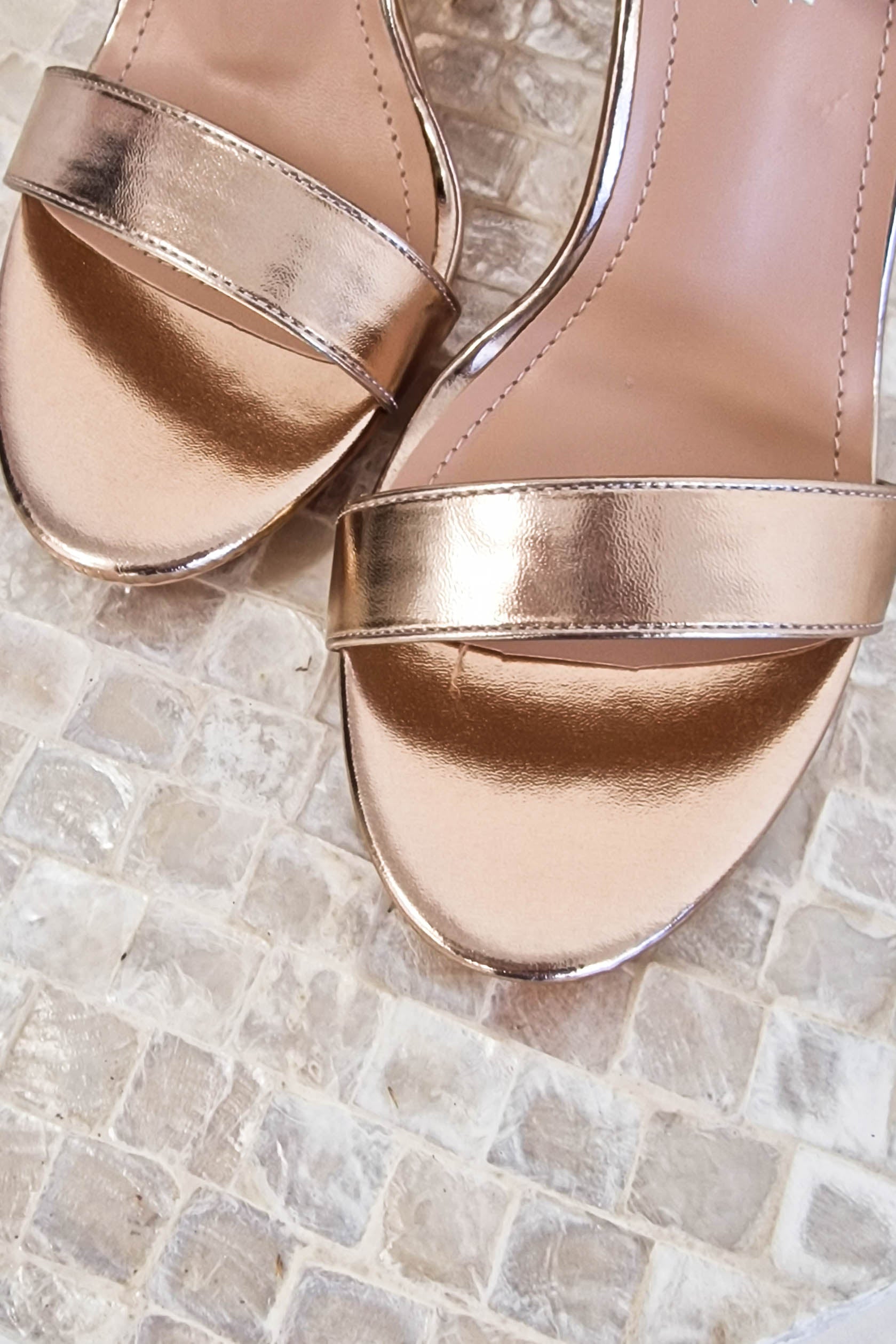 Regina Sandalen mit Blockabsatz | Roségold