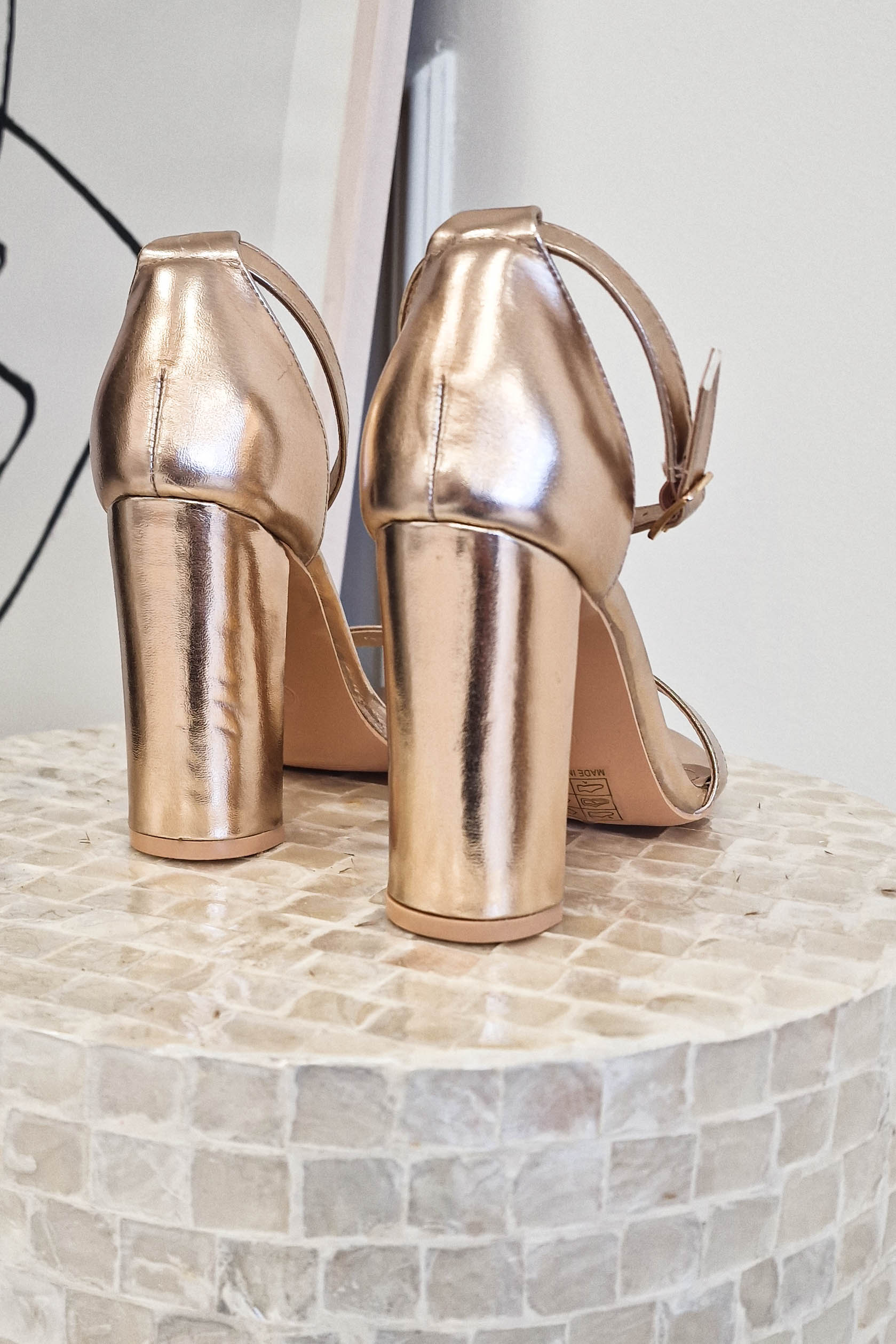 Regina Sandalen mit Blockabsatz | Roségold