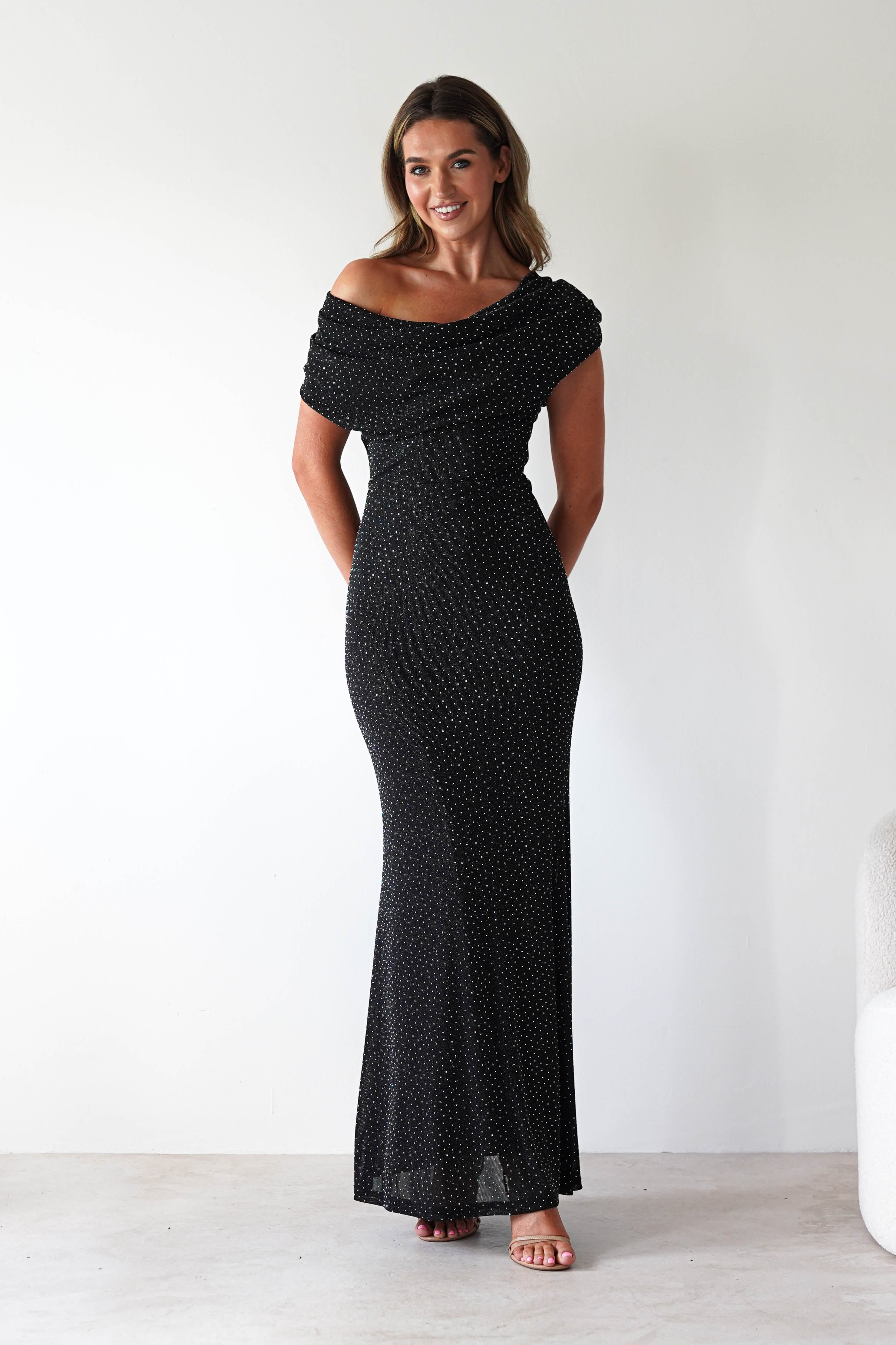 Vera & Lucy Dresses 1*DONE-15778-BLACK DRESS WITH DIAMONDS- VERY&LUCY
