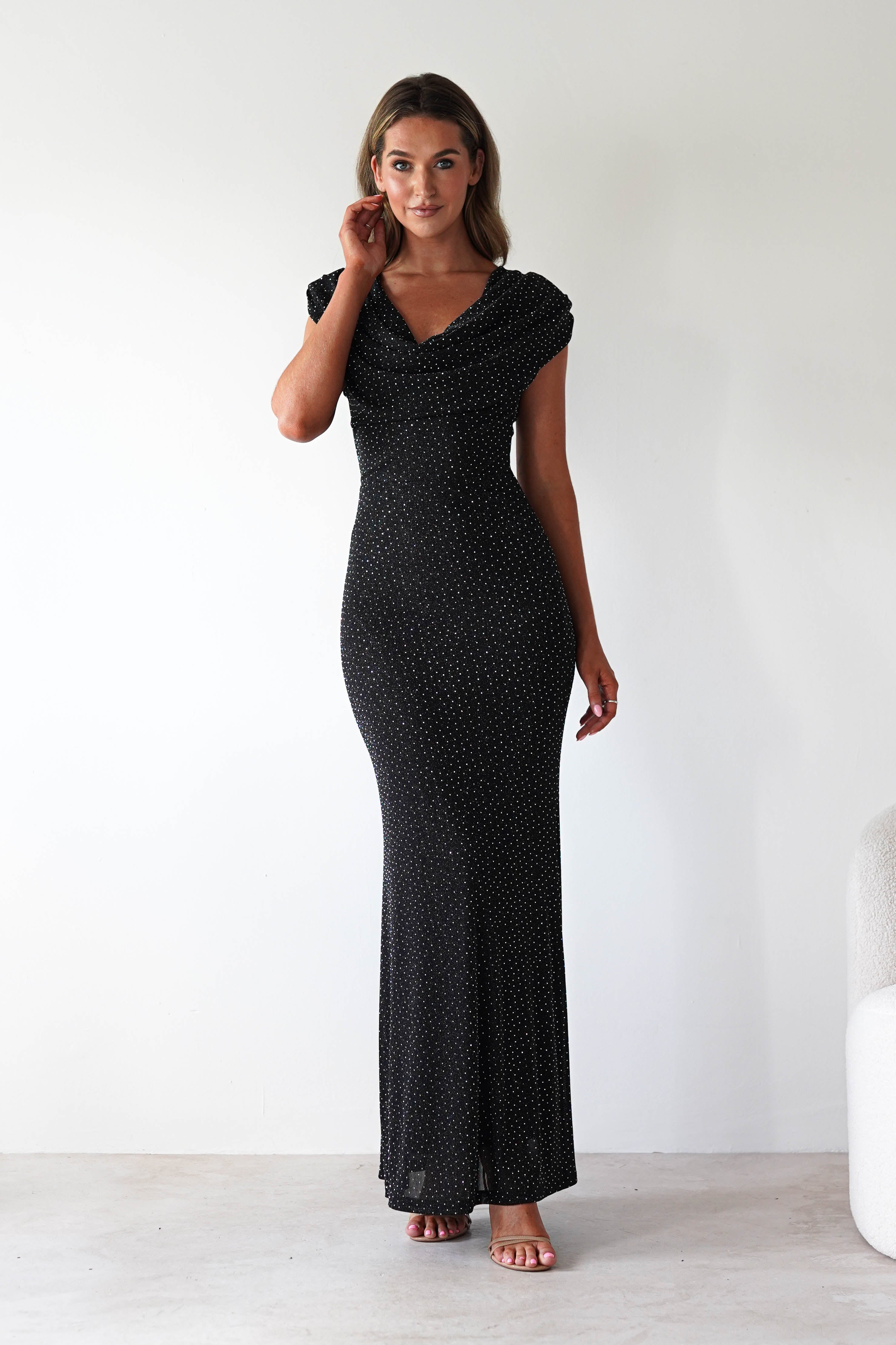 Vera & Lucy Dresses 1*DONE-15778-BLACK DRESS WITH DIAMONDS- VERY&LUCY