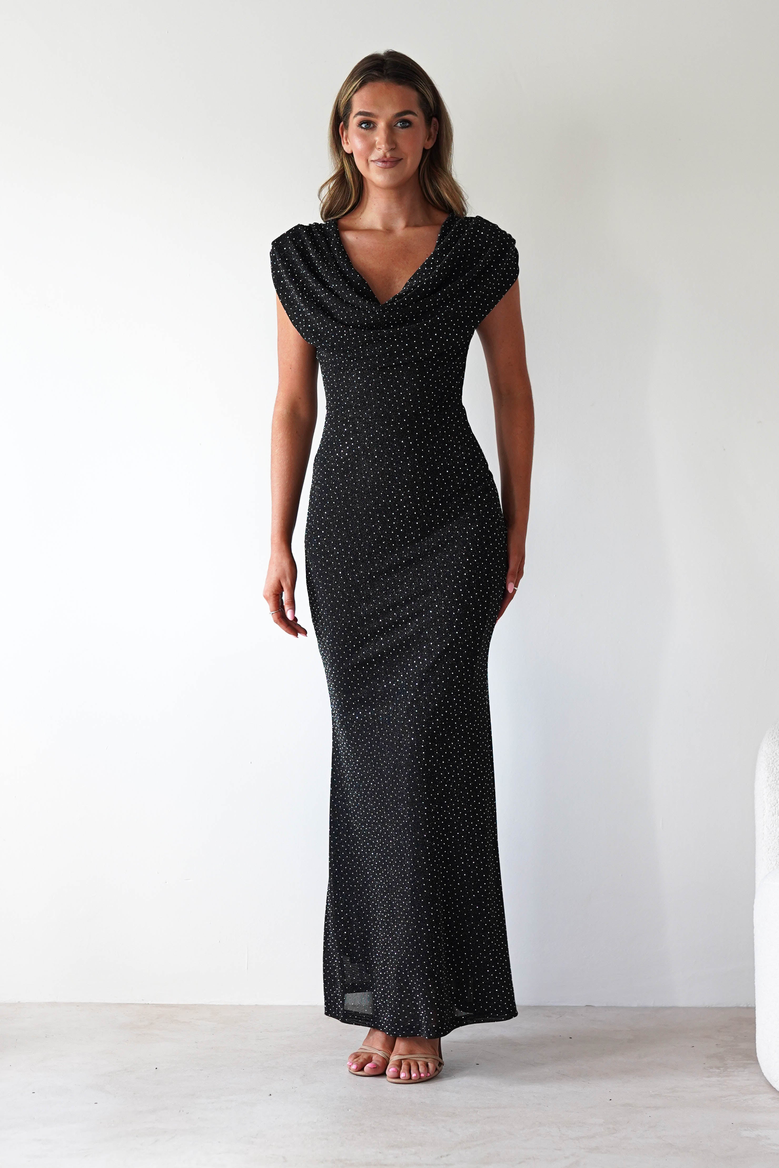 Vera & Lucy Dresses 1*DONE-15778-BLACK DRESS WITH DIAMONDS- VERY&LUCY