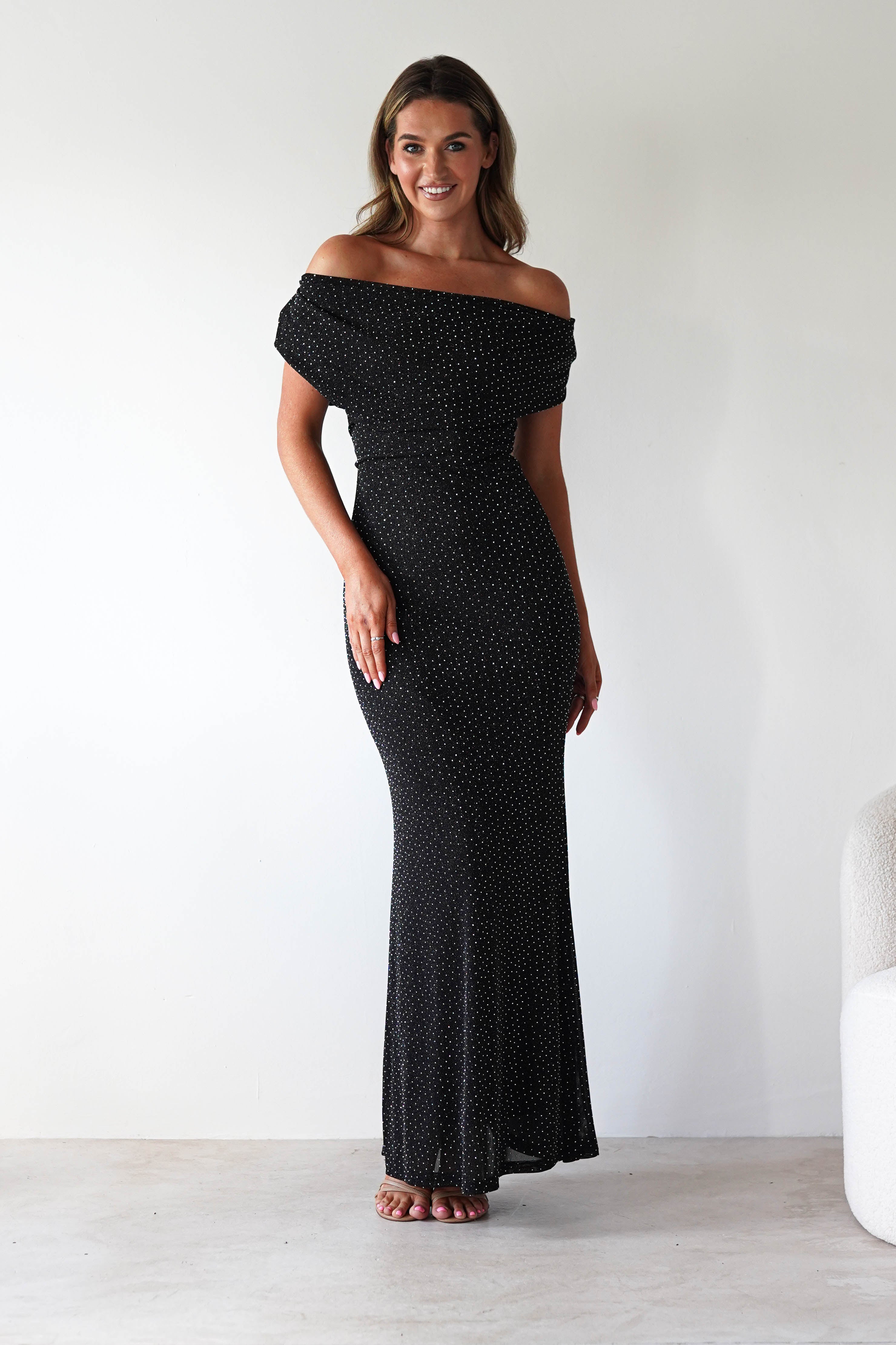 Vera & Lucy Dresses 1*DONE-15778-BLACK DRESS WITH DIAMONDS- VERY&LUCY