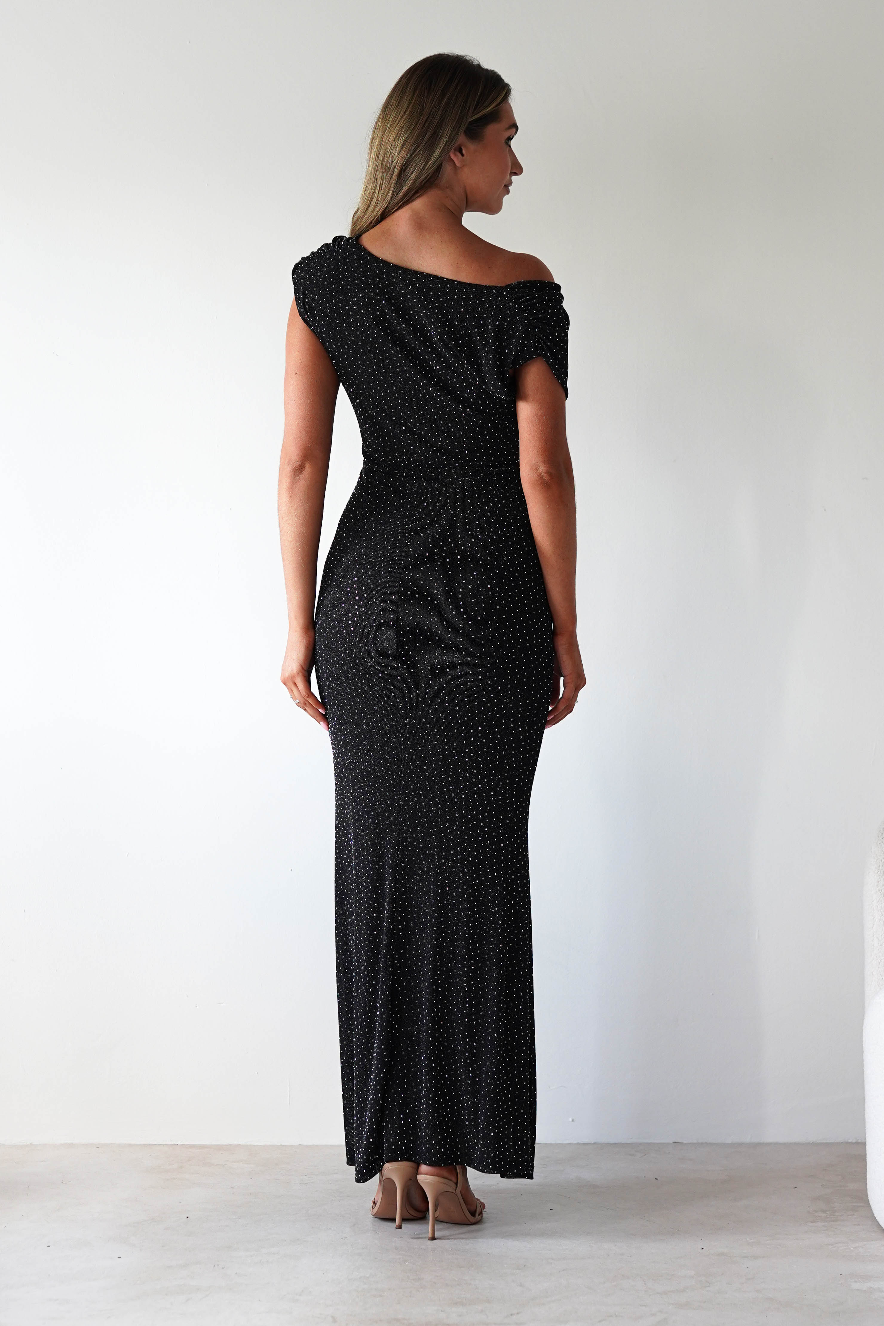 Vera & Lucy Dresses 1*DONE-15778-BLACK DRESS WITH DIAMONDS- VERY&LUCY