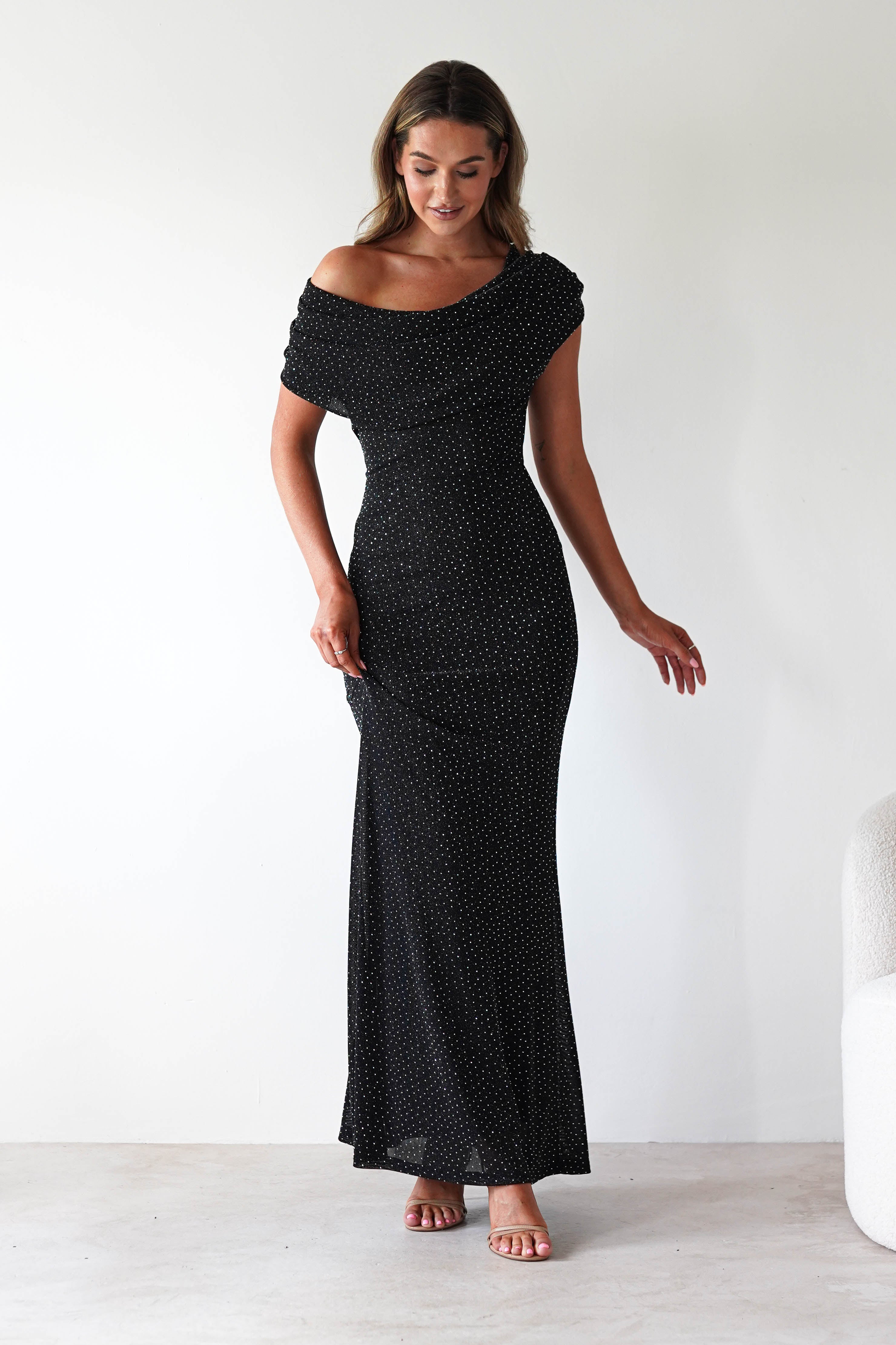 Vera & Lucy Dresses 1*DONE-15778-BLACK DRESS WITH DIAMONDS- VERY&LUCY