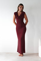 Vera & Lucy Dresses 1*DONE-15778-BORDEUX DRESS WITH DIAMONDS- VERY&LUCY