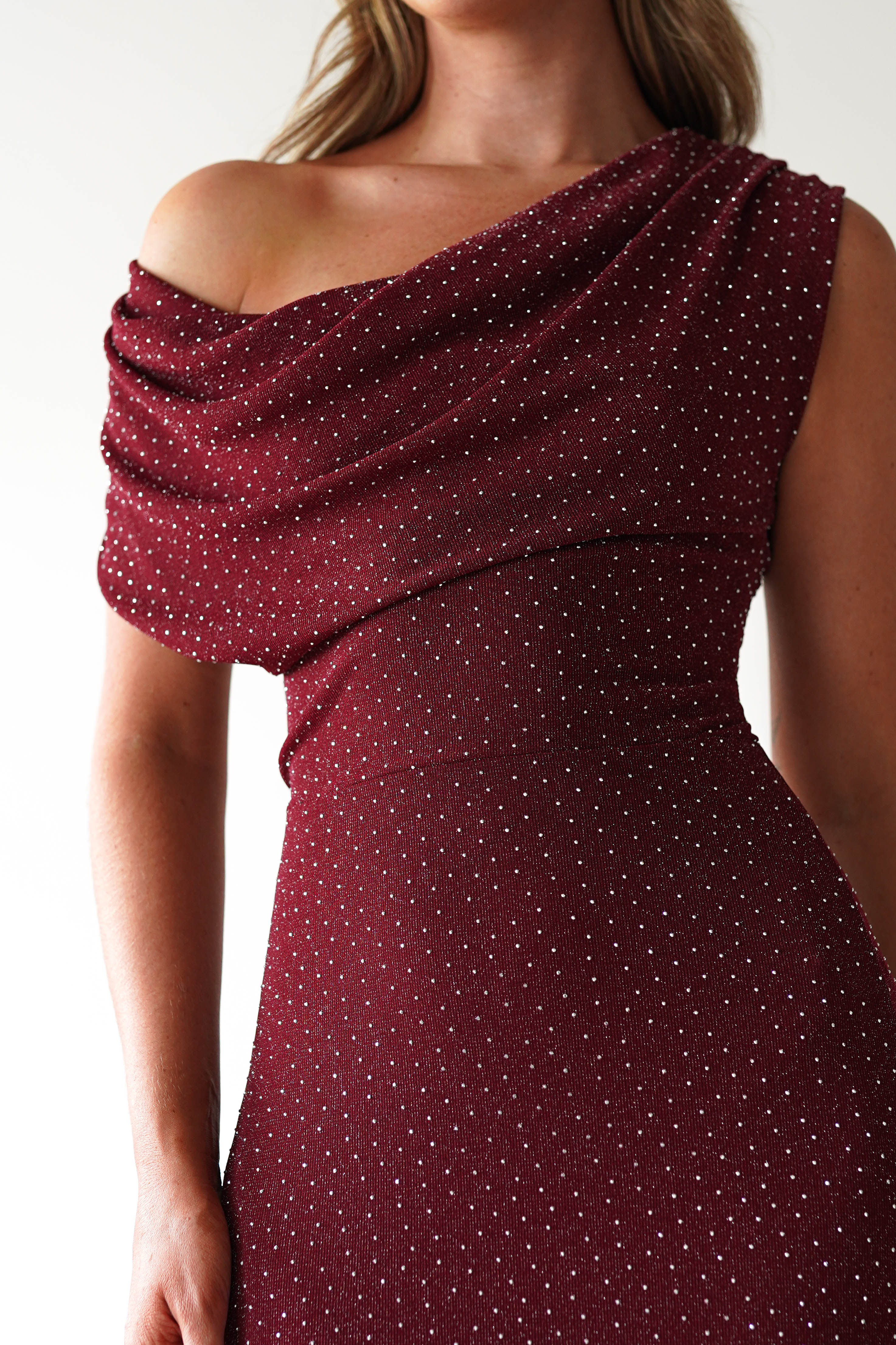 Vera & Lucy Dresses 1*DONE-15778-BORDEUX DRESS WITH DIAMONDS- VERY&LUCY