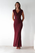 Vera & Lucy Dresses 1*DONE-15778-BORDEUX DRESS WITH DIAMONDS- VERY&LUCY