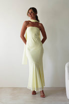 Carli Strapless Chiffon Maxi  | Yellow 