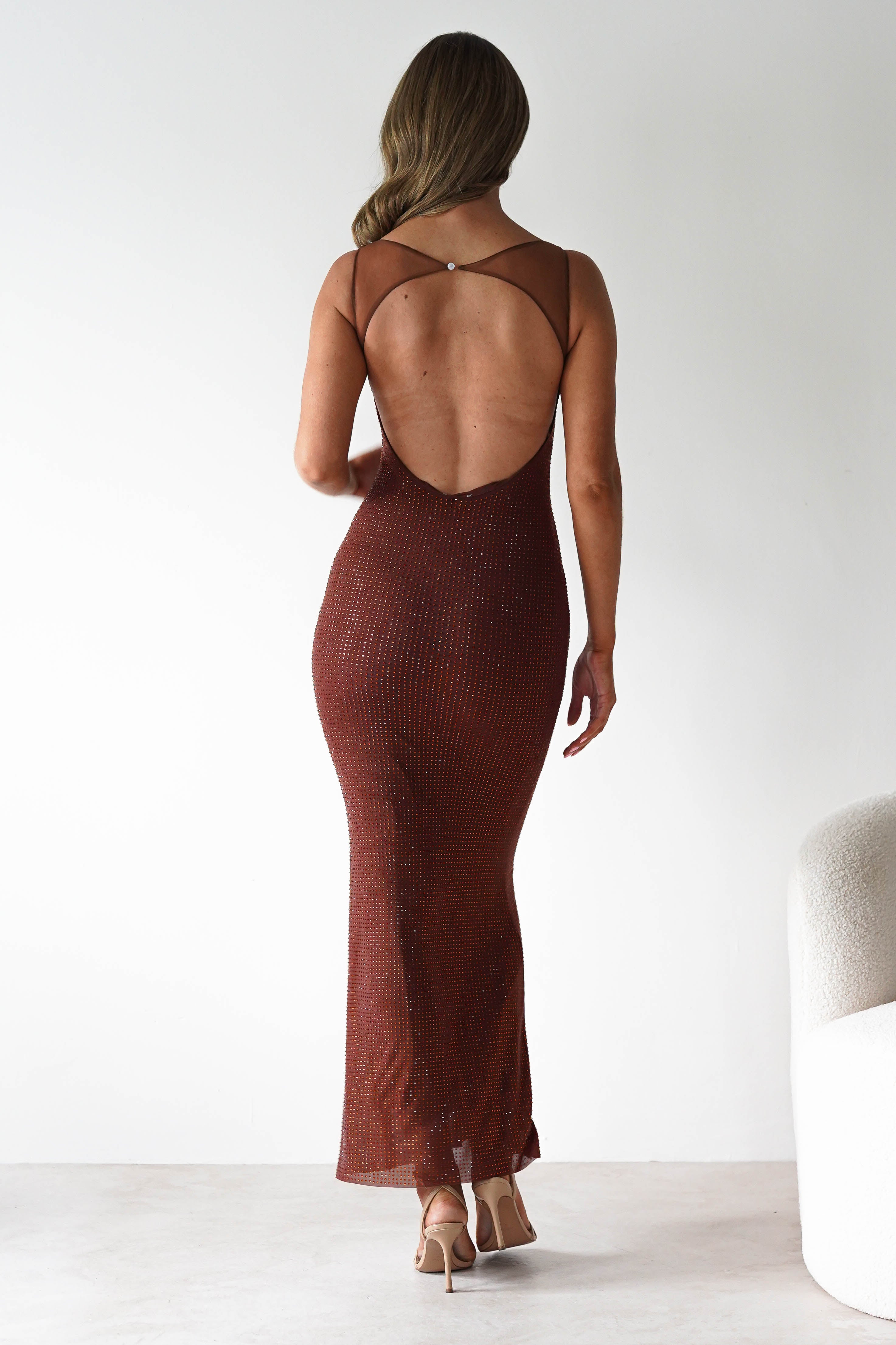 F&P Dresses 1*DONE -605577- CAFE BACKLESS DRESS WITH CRYSTALS (Copy)