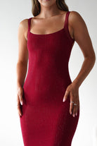 F&P Dresses 1*DONE -605577-RED BACKLESS DRESS WITH CRYSTALS