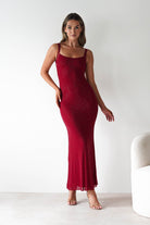 F&P Dresses 1*DONE -605577-RED BACKLESS DRESS WITH CRYSTALS