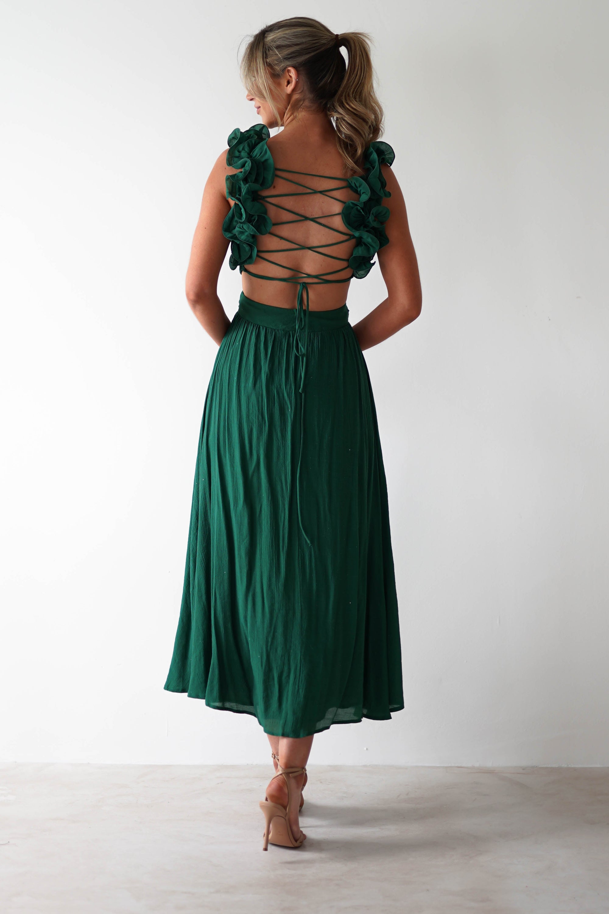 Phoebe Midaxi Dress | Forest Green - Oh Hello Clothing