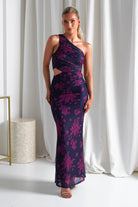 Petra Bodycon Printed Maxi  | Grape - Oh Hello Clothing