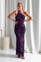 Petra Bodycon Printed Maxi  | Grape - Oh Hello Clothing