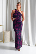 Petra Bodycon Printed Maxi  | Grape - Oh Hello Clothing