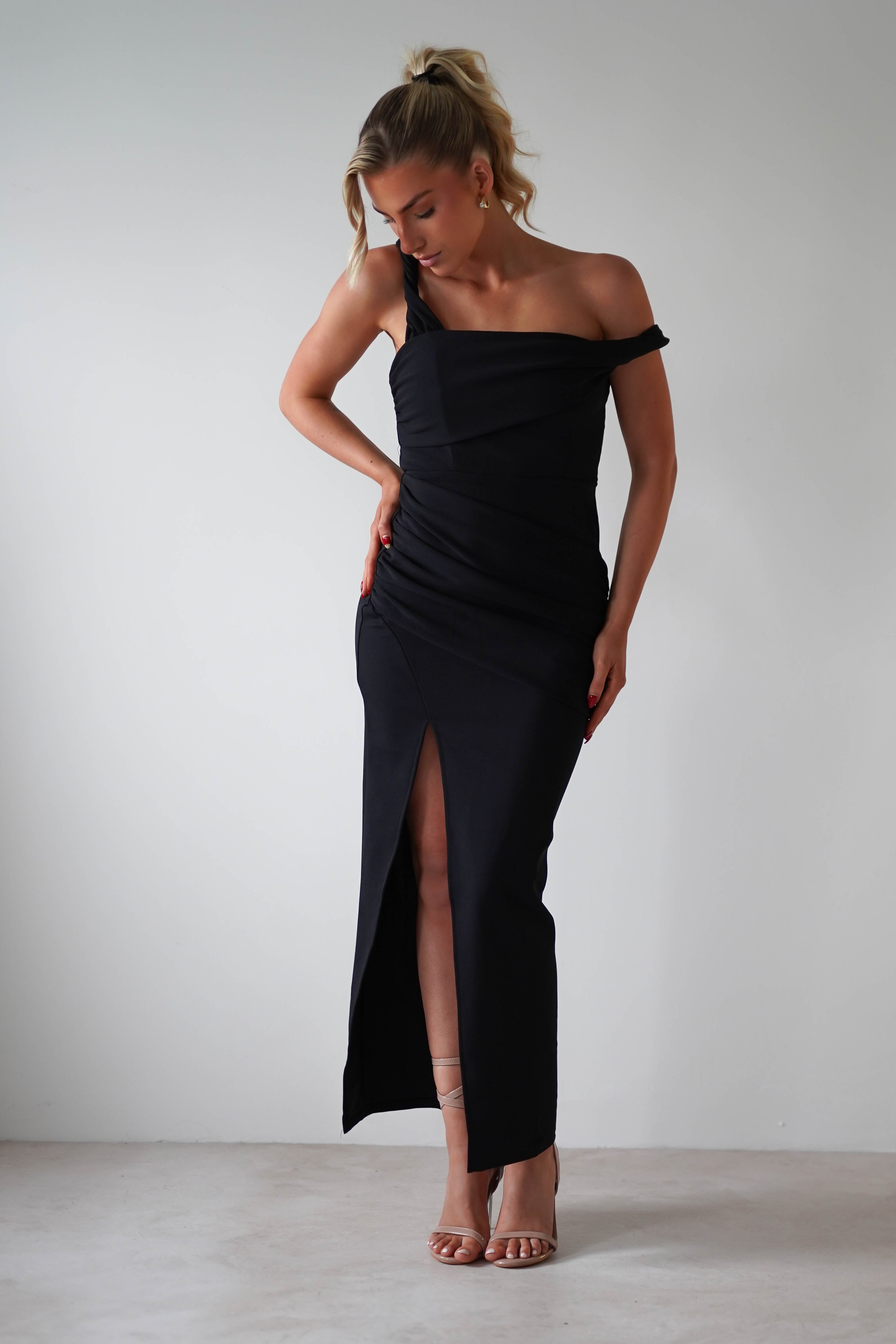 Eloise Bodycon Midaxi Dress | Black - Oh Hello Clothing