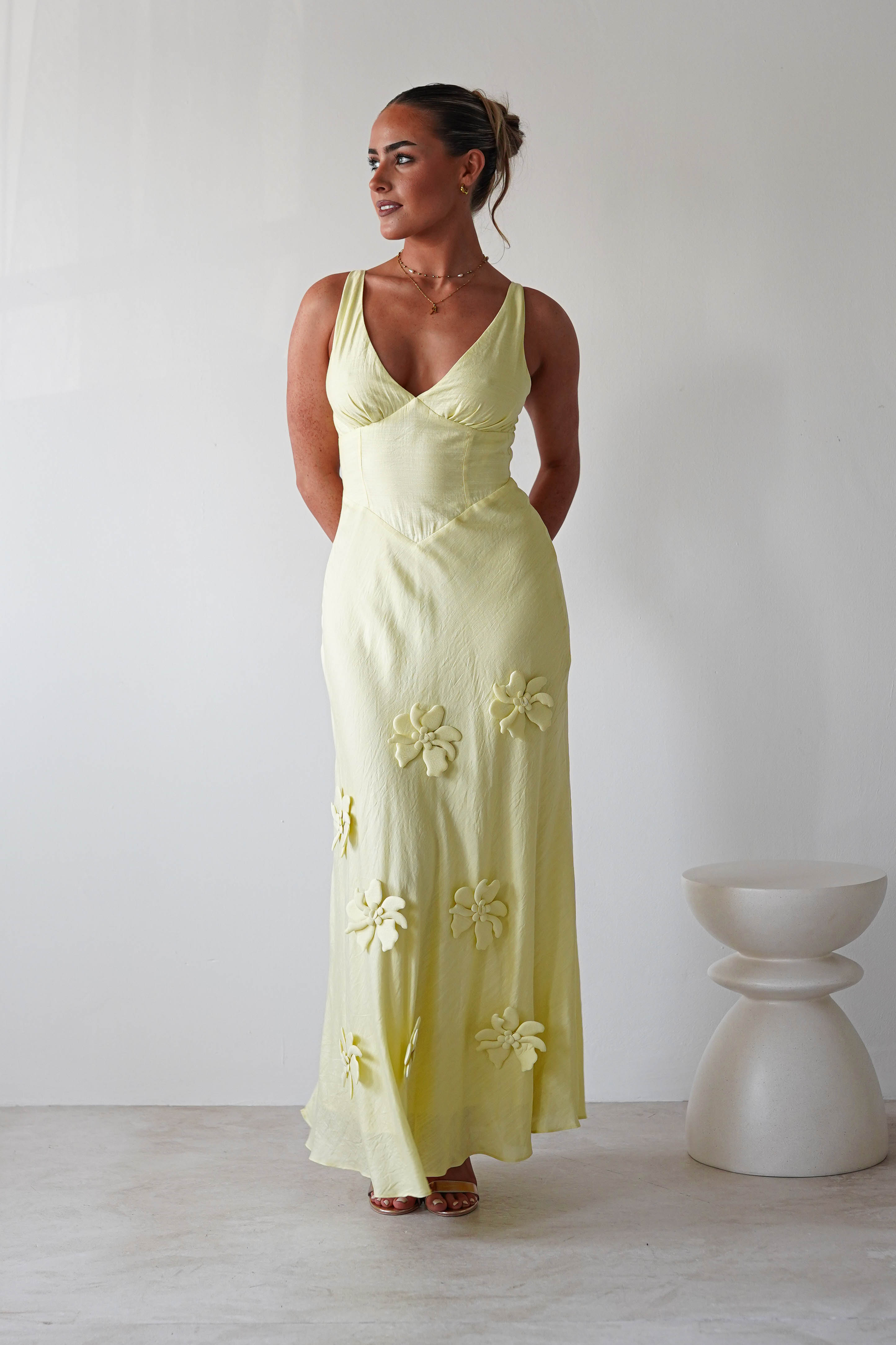 Esther Orange Plumetti Floral Handsmocked Dress