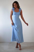 Sadie Ruffle Sleeve Maxi Dress | Blue - Oh Hello Clothing