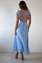 Sadie Ruffle Sleeve Maxi Dress | Blue - Oh Hello Clothing