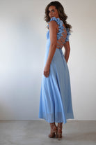 Sadie Ruffle Sleeve Maxi Dress | Blue - Oh Hello Clothing