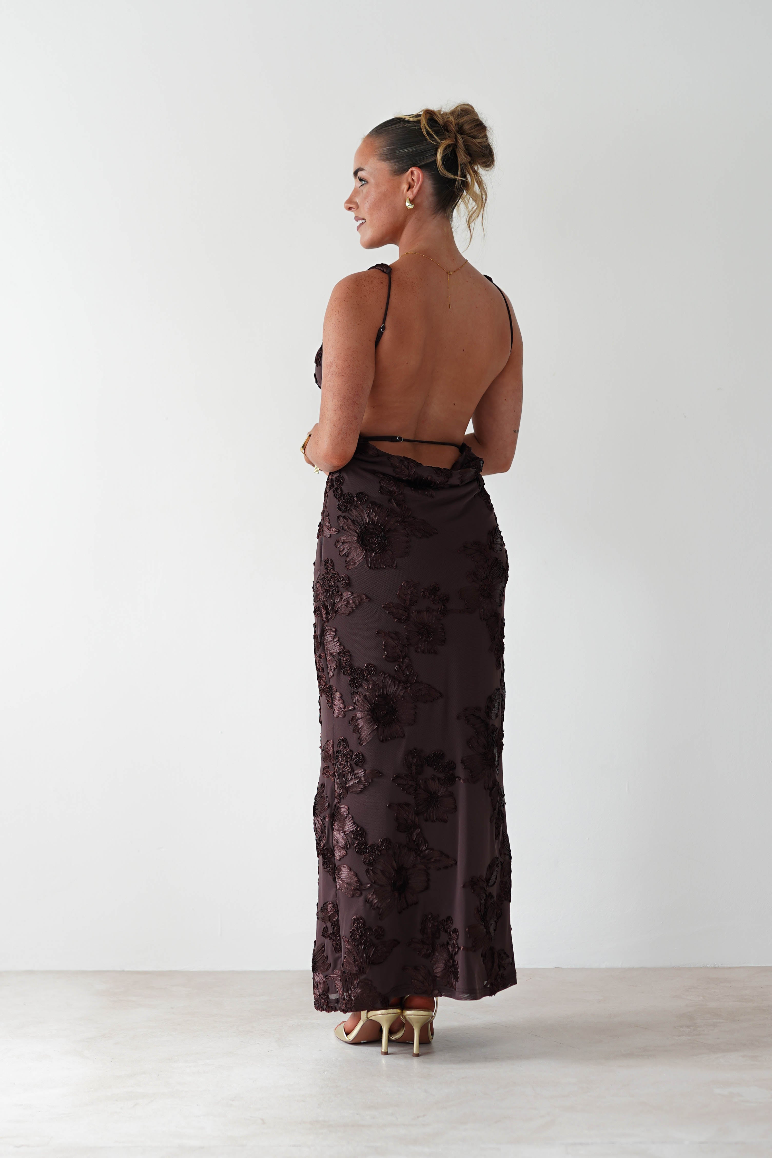 SASHA Dresses 1*DONE - 64623D06 CHOCOLATE MAXI LIKE HALSEY