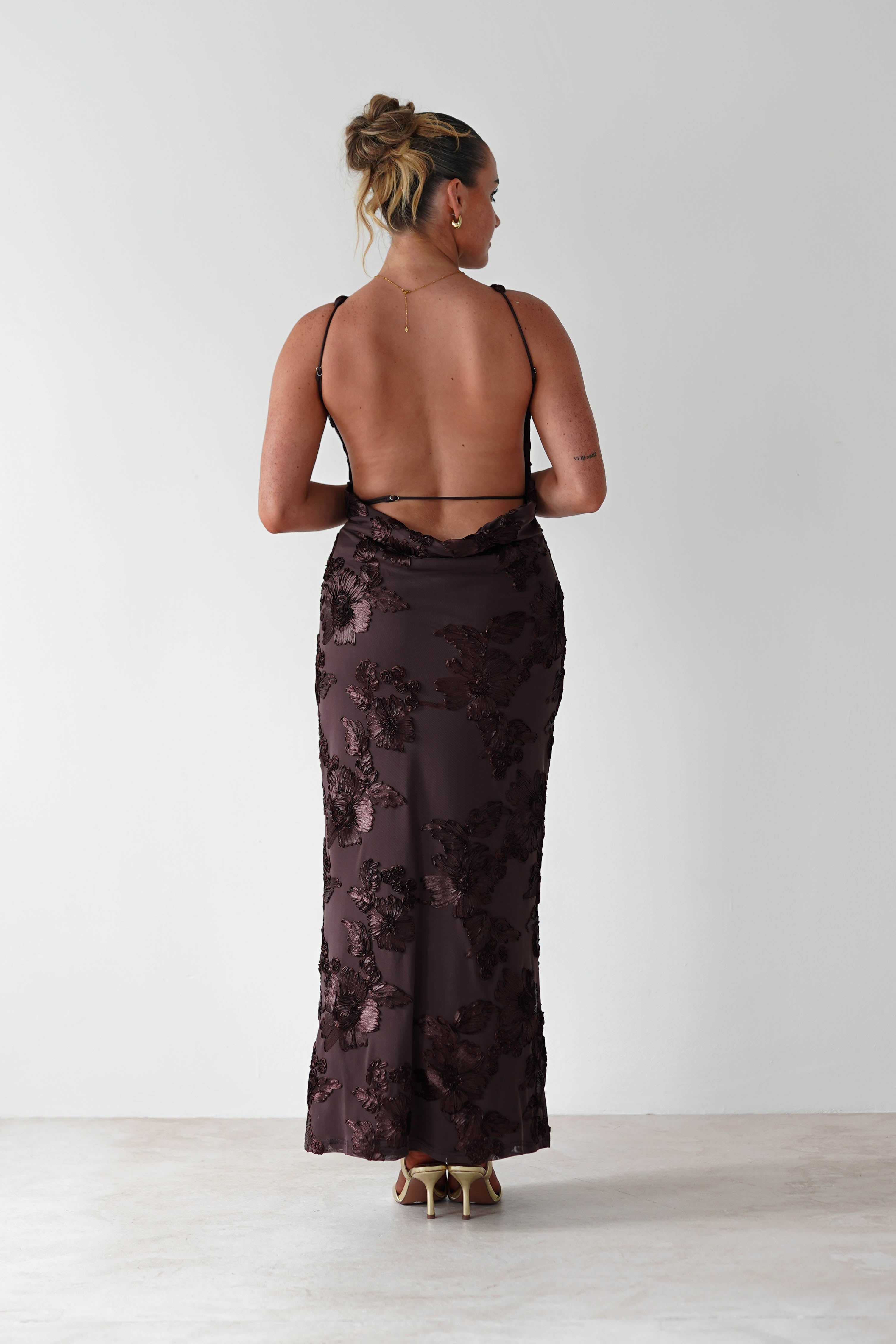 SASHA Dresses 1*DONE - 64623D06 CHOCOLATE MAXI LIKE HALSEY