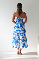 Maisie Floral Skater Maxi  | Blue 