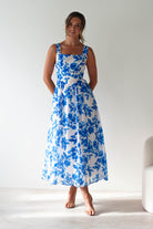 Maisie Floral Skater Maxi  | Blue 