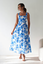 Maisie Floral Skater Maxi  | Blue 