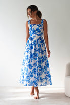 Maisie Floral Skater Maxi  | Blue 