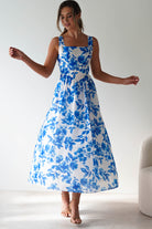Maisie Floral Skater Maxi  | Blue 